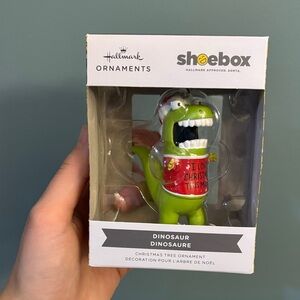Hallmark Shoebox Festive Dinosaur Ornament - Green and Red